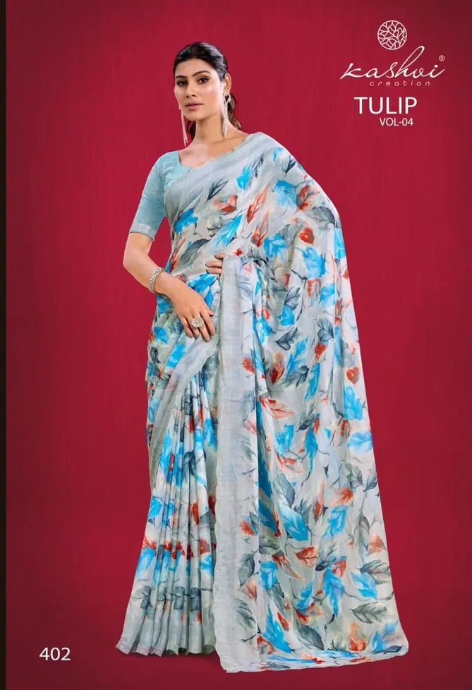 Tulip Vol 4 By Kashvi Rimzim Printed Daily Wear Wholesale Saree Wholesale Market